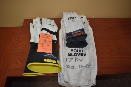 SALISBURY BLACK RUBBER GLOVES, 9, CLASS 2, TYPE 1, MAX USE VOLT 17,000 AC AND SALISBURY