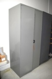 GREY METAL TWO-DOOR STORAGE CABINET, 24