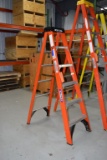 WERNER 6' FIBERGLASS LADDER, 300# CAPACITY