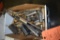 BIN OF ASSORTED SOCKETS, EXTENSIONS AND (1) RATCHET