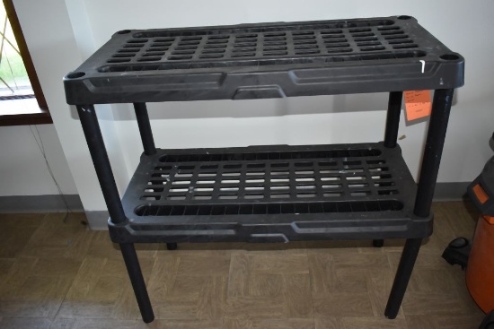 BLACK HEAVY DUTY PLASTIC SHELF, 18" x 36" X 35"T
