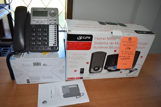 GPX HOME MUSIC SYSTEM - CD PLAYER AND TWO LINE TELEPHONE