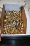 BIN OF ASSORTED SOCKETS AND (1) RATCHET