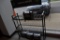 THREE SHELF BLACK METAL BATTERY DISPLAY STAND WITH
