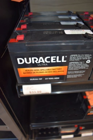 (4) DURACELL SEALED BATTERIES, 6V, PART #DURA6-10F