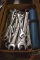 BOX OF ASSORTED SMALL OPEN - BOX END RATCHET WRENCHES