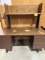 BROWN WOODEN DESK WITH FOUR DRAWERS, 30
