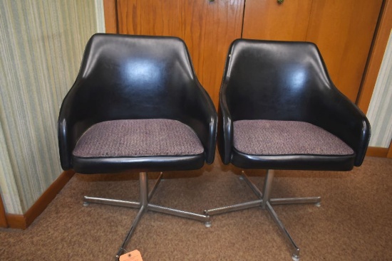 (2) WAITING ROOM CHAIRS, BLACK/MAROON