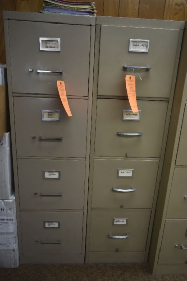 (2) STANDARD SIZE VERTICAL FOUR DRAWER METAL FILE