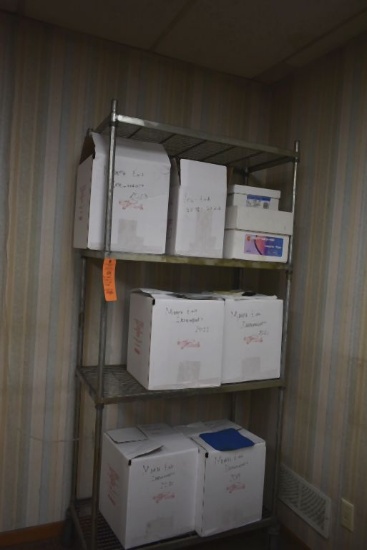 POST MASTER STAINLESS SHELVING UNIT ON WHEELS,