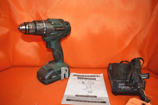MASTERFORCE CORDLESS 20 VOLT 1/2" DRILL DRIVER WITH