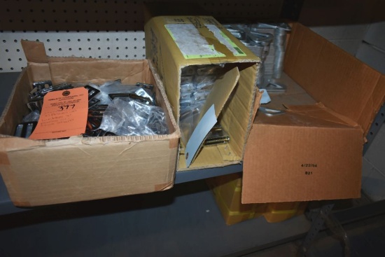 (3) BOXES OF BUCKLES AND PARTS ON THIS SHELF