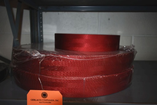 (2) FULL AND (1) PARTIAL ROLL OF 1 15/16" RED NYLON