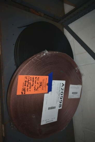 ROLL OF 1 15/16" BROWN NYLON WEBBING, 100 YARDS AND