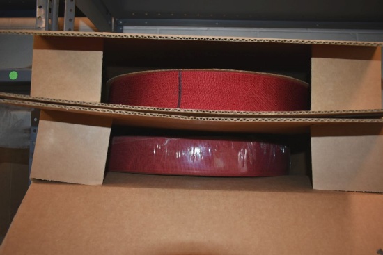 (2) FULL ROLLS OF 3" RED NYLON WEBBING, 200 YARDS TOTAL
