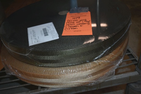 (2) 100 YARD ROLLS OF 1 15/16" NYLON WEBBING,