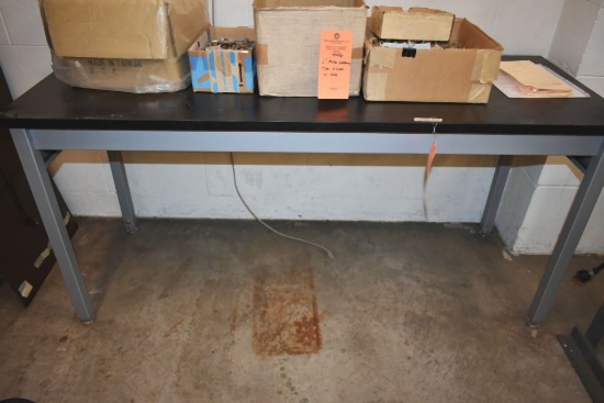 STEEL AND PLASTIC WORK TABLE, 60"L x 22"D x 28 1/2"H