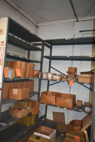 (2) GRAY METAL SHELVING UNITS - NO CONTENTS, ONE HAS