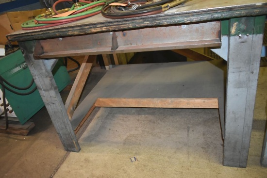HEAVY DUTY WOOD WORKBENCH WITH 3/8" THICK 4' x 4'