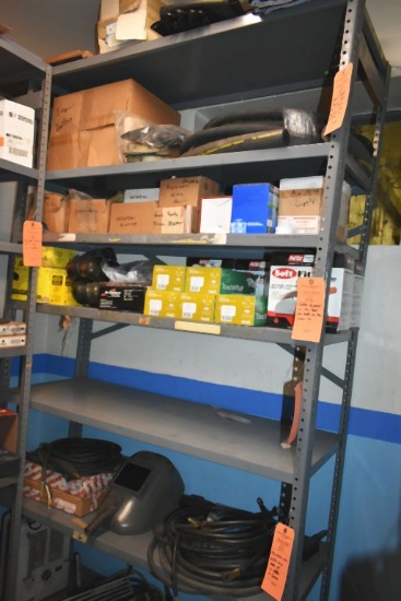 GREY METAL SHELVING UNIT, SEVEN TIER, NO CONTENTS,