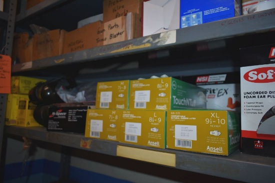 SAFETY EQUIPMENT ON THIS SHELF; EAR MUFFS,