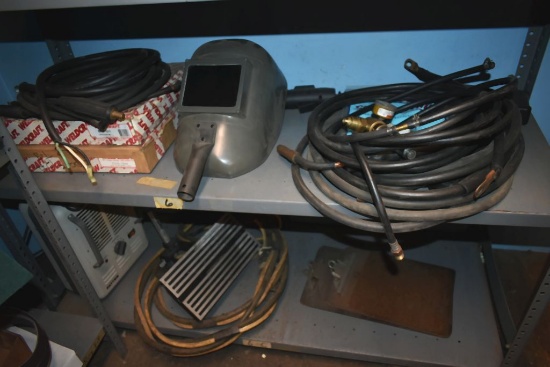 MIG WELDING GUNS, GAS FLOW GAUGE, HEATER, ETC. ON