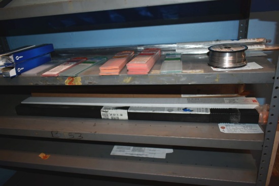 TIG WELDING RODS ON BOTTOM TWO SHELVE; STEEL,