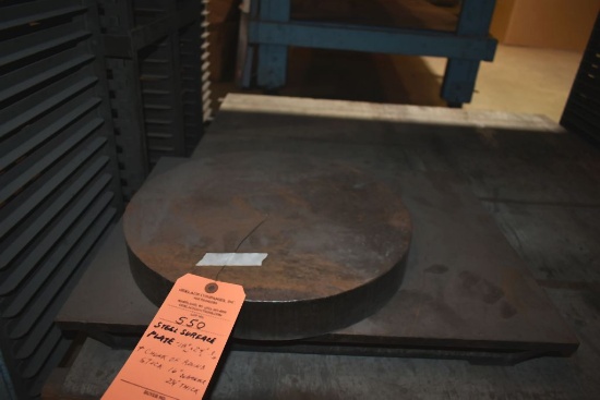 STEEL SURFACE PLATE - 18"W x 24"L x 3"H AND CHUNK OF
