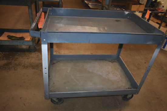 STEEL TWO TIER SHOP CART, NO CONTENTS, 40"L x 24"W x