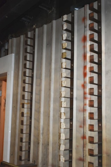 8 1/2 STRIPS OF WALL MOUNTED STOCK RACKS, 8 PIECES