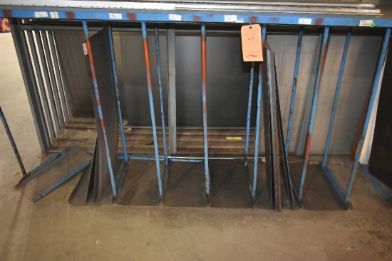 METAL/WOOD BLUE FLAT STOCK ORGANIZER, 41"H x 87"W x
