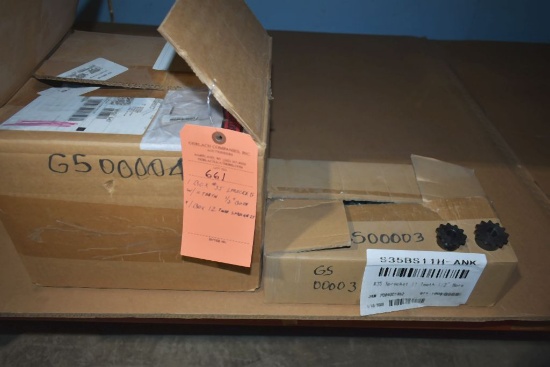 BOX OF #35 SPROCKETS WITH 11 TEETH, 1/2" BORE AND