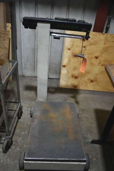 TOLEDO FLOOR SCALE WITH WEIGHTS, (2) 100 LB., (3)