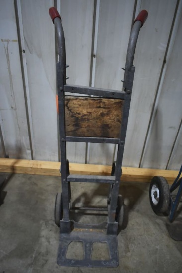 TWO HANDLED ALUMINUM HAND TRUCK WITH 8" SOLID WHEELS
