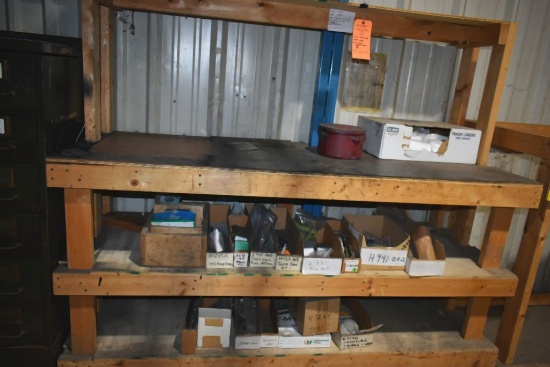 FOUR TIER SHOP MADE WOODEN WORK TABLE, WITH