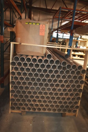 SKID WITH APPROX. 140 CARDBOARD TUBES, 10' LONG x
