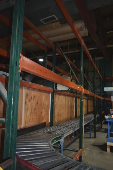 (4) SECTIONS OF PALLET RACKING, ORANGE/GREEN -