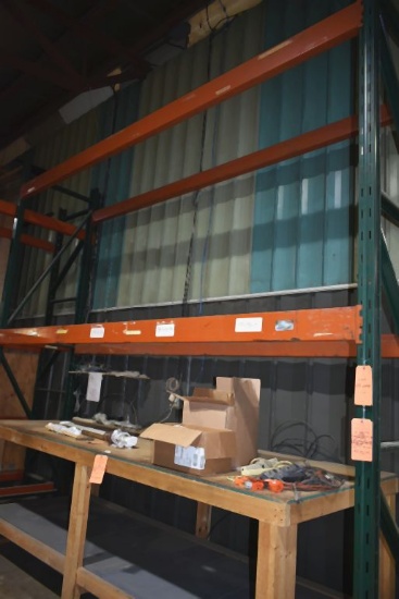 (2) SECTIONS OF PALLET RACKING, ORANGE/GREEN -
