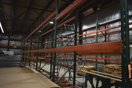 (6) SECTIONS OF PALLET RACKING, ORANGE/GREEN -