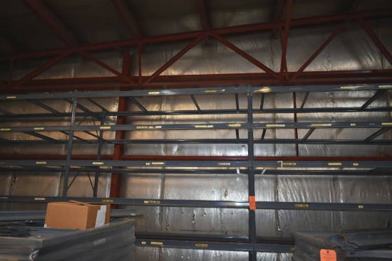(3) SECTIONS OF GRAY PALLET RACKING WITH 18 SHELVES,