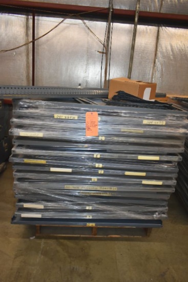 SKID OF UNASSEMBLED METAL SHELVING; (80+) 18" x 48"