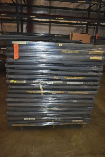 SKID OF UNASSEMBLED METAL SHELVING; (80+) 18" x 48"