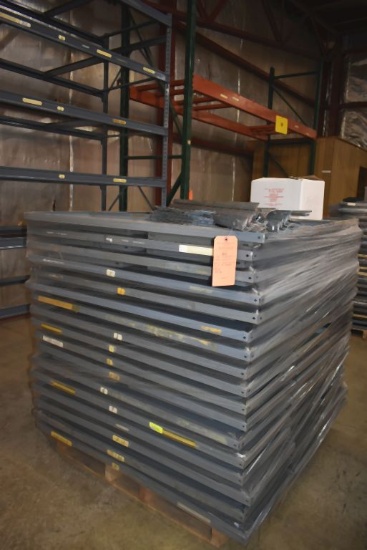 SKID OF UNASSEMBLED METAL SHELVING; (80+) 18" x 48"