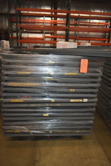 SKID OF UNASSEMBLED METAL SHELVING; (80+) 18" x 48"