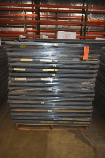 SKID OF UNASSEMBLED METAL SHELVING; (80+) 18" x 48"