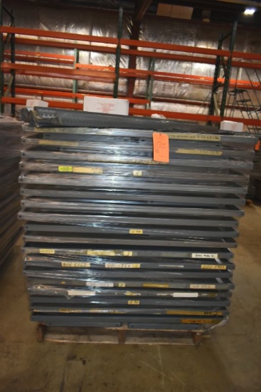 SKID OF UNASSEMBLED METAL SHELVING; (80+) 18" x 48"