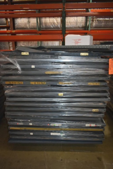 SKID OF UNASSEMBLED METAL SHELVING; (80+) 18" x 48"