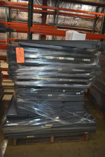 SKID OF UNASSEMBLED METAL SHELVING; (80+) 18" x 48"