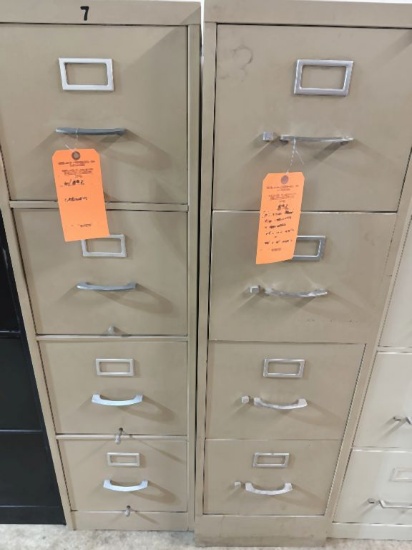 (2) LIGHT BROWN FOUR DRAWER FILE CABINETS, 27" x 15"