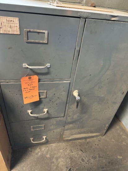 METAL THREE DRAWE FILE/STORAGE CABINET, 30 1/2"L x
